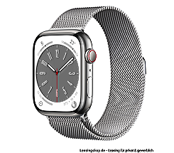 Apple Watch Series 8 GPS + Cellular leasen, 41 mm oder 45 mm Edelstahlgehäuse Silber, Milanaise Armband Silber